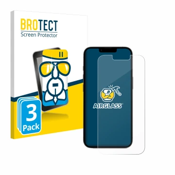 Parte frontale di una confezione del prodotto con il logo del marchio BROTECT. Accanto è raffigurato il dispositivo Apple iPho