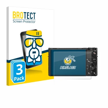 Parte frontale di una confezione del prodotto con il logo del marchio BROTECT. Accanto è raffigurato il dispositivo Sony Cyber