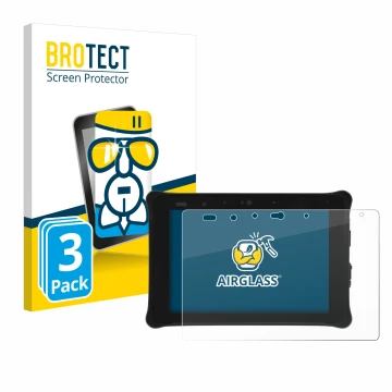 Parte frontale di una confezione del prodotto con il logo del marchio BROTECT. Accanto è raffigurato il dispositivo Leica iCON