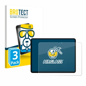 Parte frontale di una confezione del prodotto con il logo del marchio BROTECT. Accanto è raffigurato il dispositivo Apple iPad