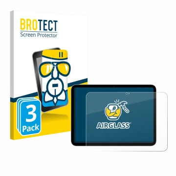 Parte frontale di una confezione del prodotto con il logo del marchio BROTECT. Accanto è raffigurato il dispositivo Apple iPad