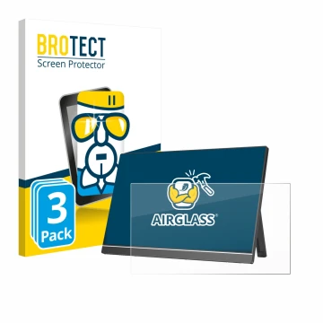 Parte frontale di una confezione del prodotto con il logo del marchio BROTECT. Accanto è raffigurato il dispositivo Arzopa Z1R