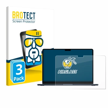 Parte frontale di una confezione del prodotto con il logo del marchio BROTECT. Accanto è raffigurato il dispositivo Apple MacB