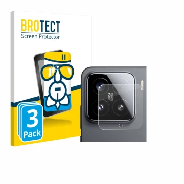 Parte frontale di una confezione del prodotto con il logo del marchio BROTECT. Accanto è raffigurato il dispositivo Xiaomi 15 