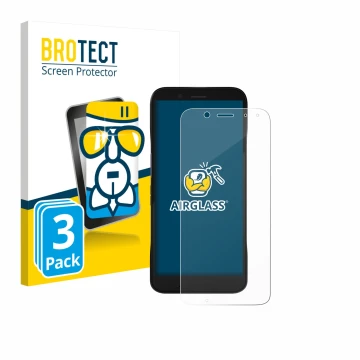 Parte frontale di una confezione del prodotto con il logo del marchio BROTECT. Accanto è raffigurato il dispositivo Datalogic 