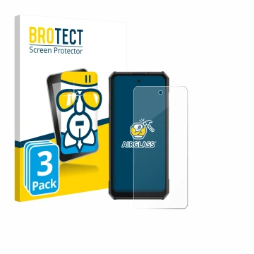 Parte frontale di una confezione del prodotto con il logo del marchio BROTECT. Accanto è raffigurato il dispositivo Ulefone Ar