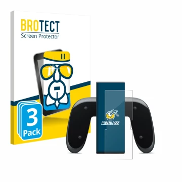 Parte frontale di una confezione del prodotto con il logo del marchio BROTECT. Accanto è raffigurato il dispositivo Nintendo S