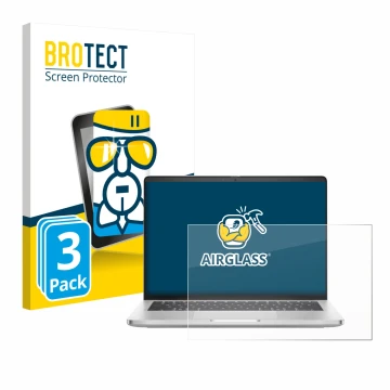 Parte frontale di una confezione del prodotto con il logo del marchio BROTECT. Accanto è raffigurato il dispositivo Dell Pro 1