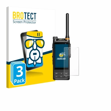 Parte frontale di una confezione del prodotto con il logo del marchio BROTECT. Accanto è raffigurato il dispositivo Hytera PDC