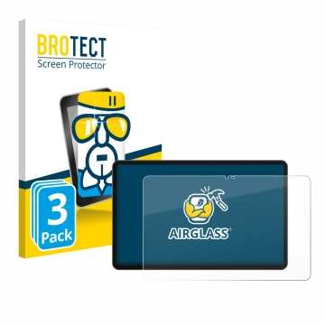 Parte frontale di una confezione del prodotto con il logo del marchio BROTECT. Accanto è raffigurato il dispositivo Honor Pad 