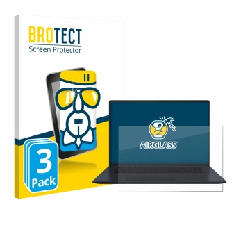 Parte frontale di una confezione del prodotto con il logo del marchio BROTECT. Accanto è raffigurato il dispositivo ASUS Vivob