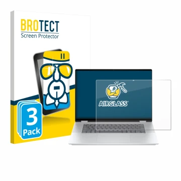 Parte frontale di una confezione del prodotto con il logo del marchio BROTECT. Accanto è raffigurato il dispositivo HP OmniBoo