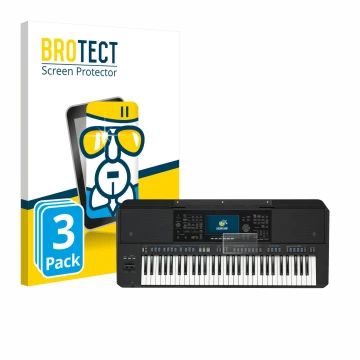 Parte frontale di una confezione del prodotto con il logo del marchio BROTECT. Accanto è raffigurato il dispositivo Yamaha PSR
