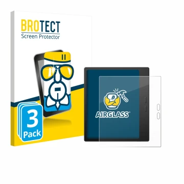 Parte frontale di una confezione del prodotto con il logo del marchio BROTECT. Accanto è raffigurato il dispositivo Boox Go 7 