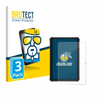 Parte frontale di una confezione del prodotto con il logo del marchio BROTECT. Accanto è raffigurato il dispositivo Hotwav R10