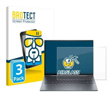 Parte frontale di una confezione del prodotto con il logo del marchio BROTECT. Accanto è raffigurato il dispositivo HP Dragonf