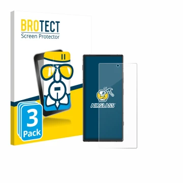 Parte frontale di una confezione del prodotto con il logo del marchio BROTECT. Accanto è raffigurato il dispositivo ZTE Nubia 