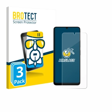 Parte frontale di una confezione del prodotto con il logo del marchio BROTECT. Accanto è raffigurato il dispositivo Doogee Not