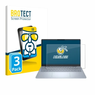 Parte frontale di una confezione del prodotto con il logo del marchio BROTECT. Accanto è raffigurato il dispositivo Dell 14 Pl