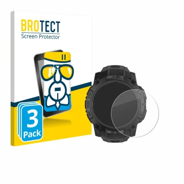 Parte frontale di una confezione del prodotto con il logo del marchio BROTECT. Accanto è raffigurato il dispositivo Garmin Ins