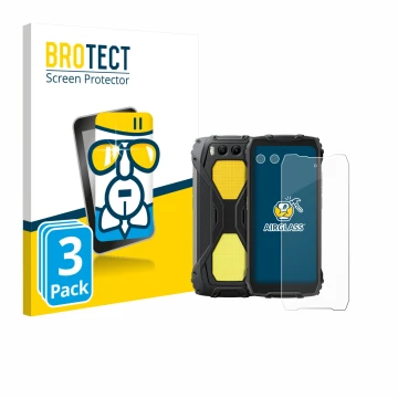 Parte frontale di una confezione del prodotto con il logo del marchio BROTECT. Accanto è raffigurato il dispositivo Blackview 