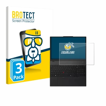 Parte frontale di una confezione del prodotto con il logo del marchio BROTECT. Accanto è raffigurato il dispositivo Lenovo Thi