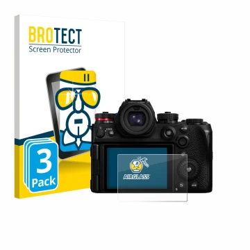 Parte frontale di una confezione del prodotto con il logo del marchio BROTECT. Accanto è raffigurato il dispositivo Panasonic 