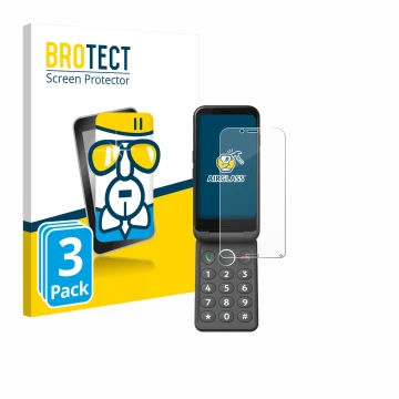 Parte frontale di una confezione del prodotto con il logo del marchio BROTECT. Accanto è raffigurato il dispositivo Doro Auror