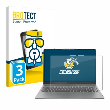 Parte frontale di una confezione del prodotto con il logo del marchio BROTECT. Accanto è raffigurato il dispositivo Lenovo Ide