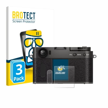 Parte frontale di una confezione del prodotto con il logo del marchio BROTECT. Accanto è raffigurato il dispositivo Fujifilm X