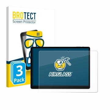 Parte frontale di una confezione del prodotto con il logo del marchio BROTECT. Accanto è raffigurato il dispositivo Doogee Tab