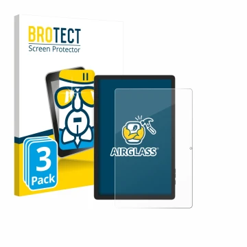 Parte frontale di una confezione del prodotto con il logo del marchio BROTECT. Accanto è raffigurato il dispositivo Doogee Tab