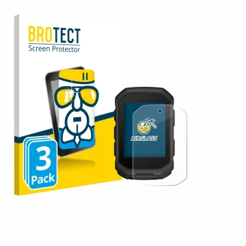 Parte frontale di una confezione del prodotto con il logo del marchio BROTECT. Accanto è raffigurato il dispositivo Garmin Edg