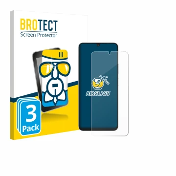 Parte frontale di una confezione del prodotto con il logo del marchio BROTECT. Accanto è raffigurato il dispositivo Blackview 