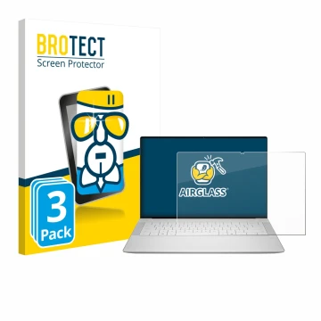 Parte frontale di una confezione del prodotto con il logo del marchio BROTECT. Accanto è raffigurato il dispositivo Dell 14 Pr