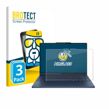 Parte frontale di una confezione del prodotto con il logo del marchio BROTECT. Accanto è raffigurato il dispositivo Lenovo Yog