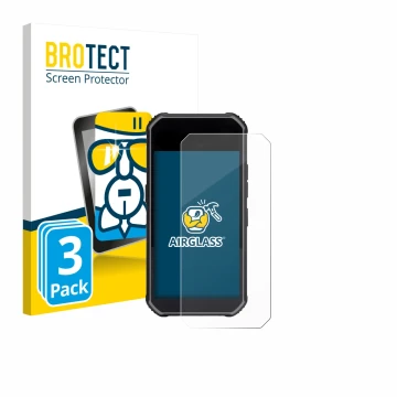 Parte frontale di una confezione del prodotto con il logo del marchio BROTECT. Accanto è raffigurato il dispositivo SkyCaddie 