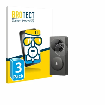 Parte frontale di una confezione del prodotto con il logo del marchio BROTECT. Accanto è raffigurato il dispositivo Aqara Hub 