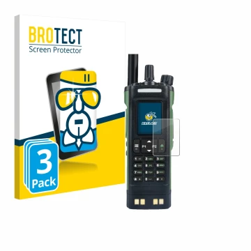 Parte frontale di una confezione del prodotto con il logo del marchio BROTECT. Accanto è raffigurato il dispositivo Baofeng DM
