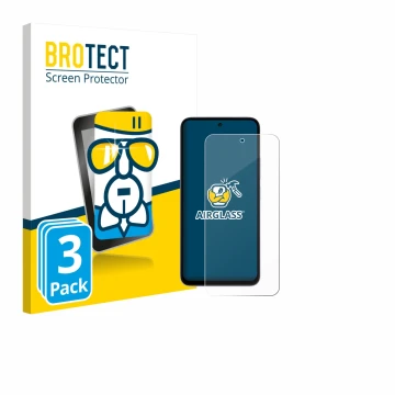 Parte frontale di una confezione del prodotto con il logo del marchio BROTECT. Accanto è raffigurato il dispositivo Xiaomi Red