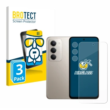 Parte frontale di una confezione del prodotto con il logo del marchio BROTECT. Accanto è raffigurato il dispositivo Xiaomi Red