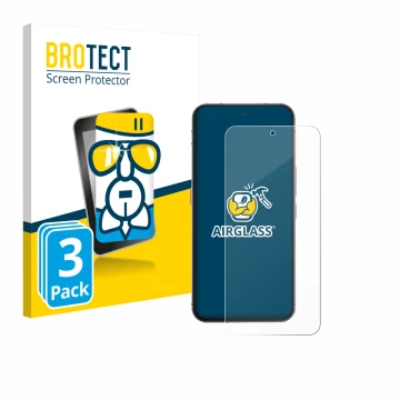 Parte frontale di una confezione del prodotto con il logo del marchio BROTECT. Accanto è raffigurato il dispositivo Oukitel WP
