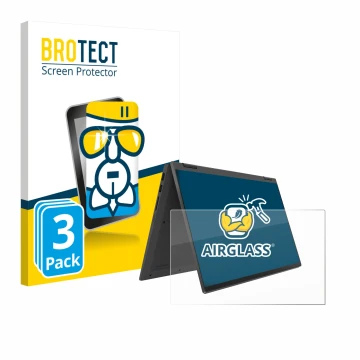 Parte frontale di una confezione del prodotto con il logo del marchio BROTECT. Accanto è raffigurato il dispositivo Lenovo Ide