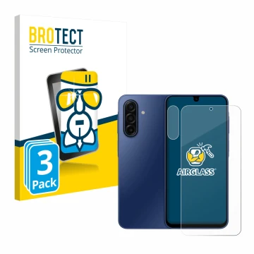 Parte frontale di una confezione del prodotto con il logo del marchio BROTECT. Accanto è raffigurato il dispositivo Samsung Ga