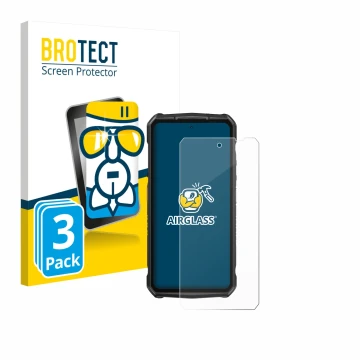Parte frontale di una confezione del prodotto con il logo del marchio BROTECT. Accanto è raffigurato il dispositivo Ulefone Ar