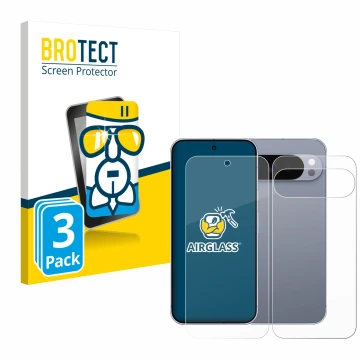 Parte frontale di una confezione del prodotto con il logo del marchio BROTECT. Accanto è raffigurato il dispositivo Google Pix