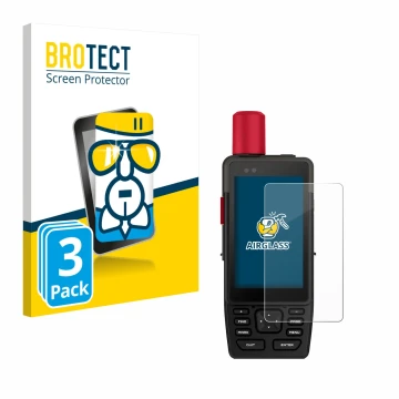 Parte frontale di una confezione del prodotto con il logo del marchio BROTECT. Accanto è raffigurato il dispositivo Garmin GPS