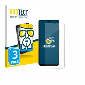 Parte frontale di una confezione del prodotto con il logo del marchio BROTECT. Accanto è raffigurato il dispositivo Motorola M