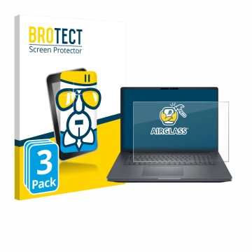 Parte frontale di una confezione del prodotto con il logo del marchio BROTECT. Accanto è raffigurato il dispositivo Dell Pro M