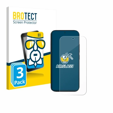 Parte frontale di una confezione del prodotto con il logo del marchio BROTECT. Accanto è raffigurato il dispositivo Xiaomi 17 